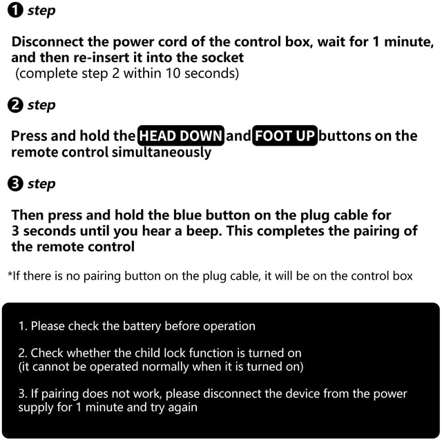Alt view image 5 of 5 - Replacement Remote for Yiree Queen Full, for Dreams Sleepmotion 400i