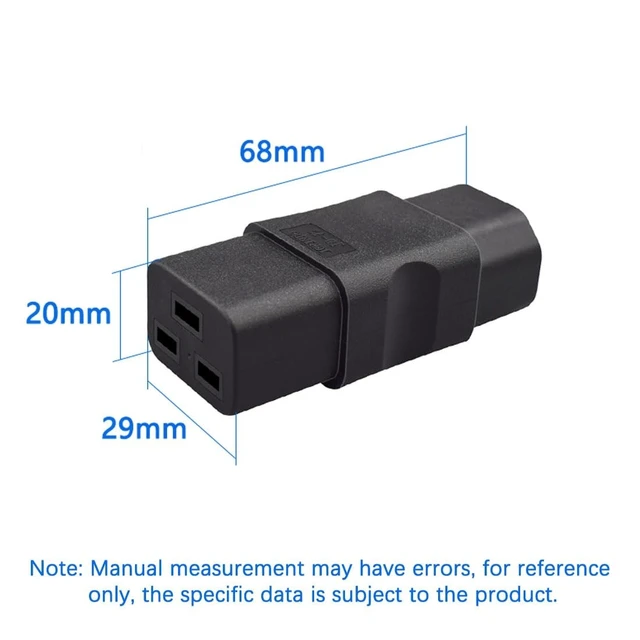 Alt view image 2 of 5 - TEWOXIN 10PCS IEC C14 Male to C19 Female Power Adapter for PDU