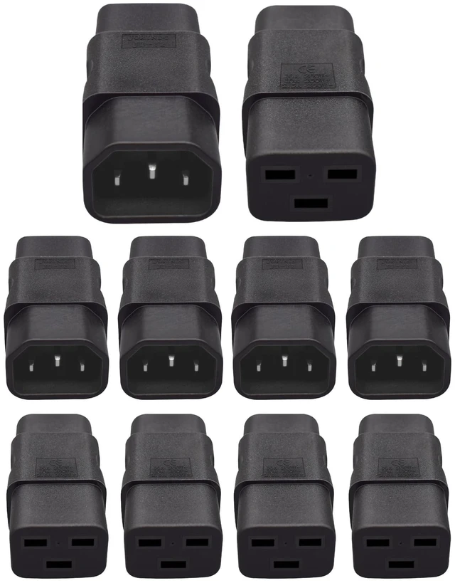 Main image of TEWOXIN 10PCS IEC C14 Male to C19 Female Power Adapter for PDU