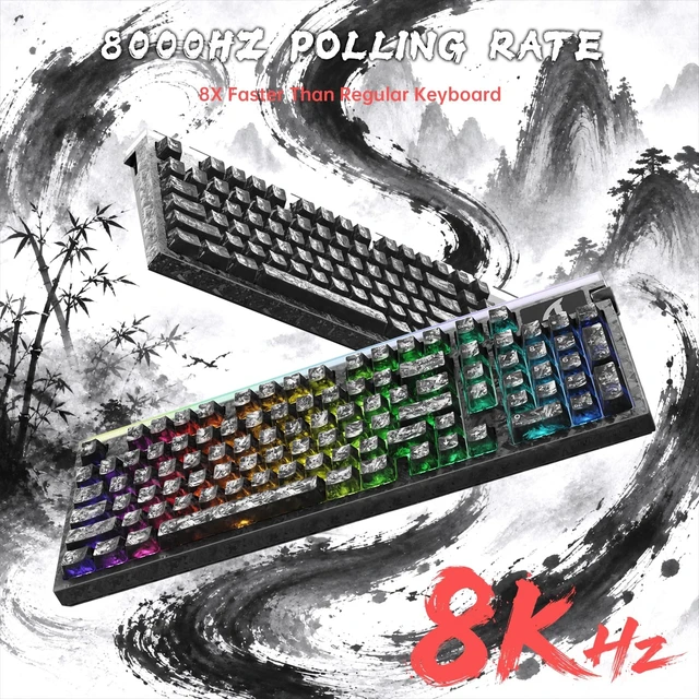 Alt view image 3 of 5 - ATTACK SHARK R98 HE Wired RT 8K Mechanical RGB Gaming Keyboard-Black Ink