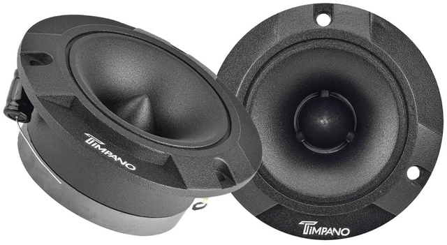 Main image of Timpano TPT-ST2 Black Slim Super Tweeter, 600 Watts 4 Ohm, 105 dB, 1 in Voice Coil, 3.85 inch Pro Car Sound System Bullet Tweeters (Pair)