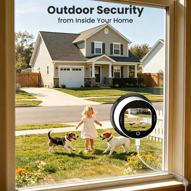 Alt view image 2 of 5 - SOLIOM 2K Window Camera, LCD Touchscreen,24/7 Recording, 2.4&5GHz WiFi