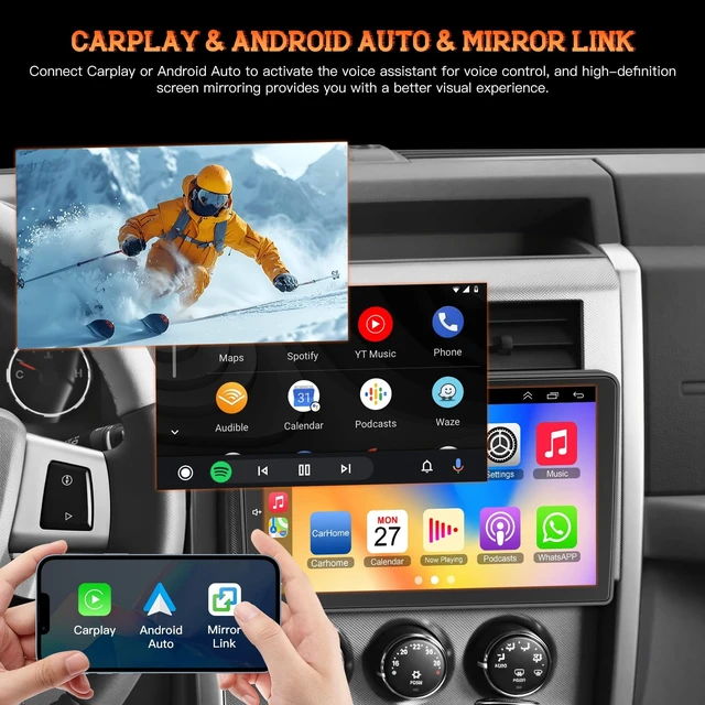 Alt view image 3 of 5 - Car Stereo for Dodge Challenger(2008-2014), for Dodge Avenger(2008-2014),4GB + 64GB 10 HD Touchscreen Car Radio Android 13 System, Wireless CarPlay & Android Auto, GPS Navigation & Bluetooth