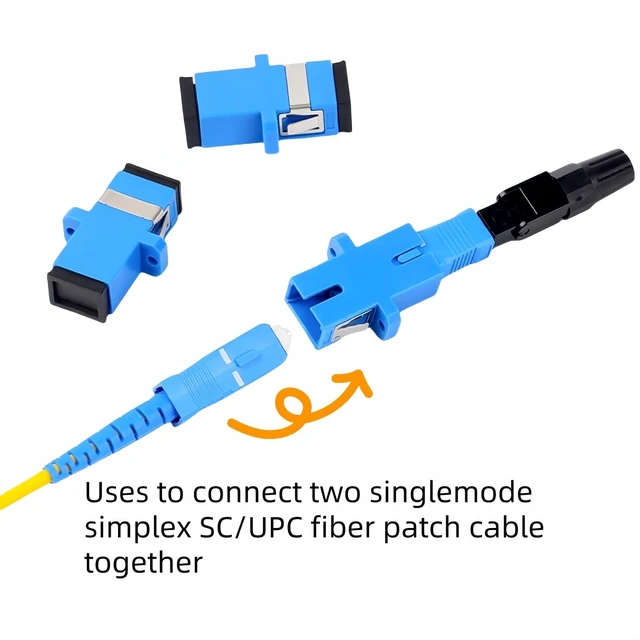Alt view image 4 of 5 - TXWTXPJ-50 Pack SC Single Mode Fiber Optic Adapter,SC/UPC Fiber Optic Coupler,SC Female to SC Female UPC Simplex Singlemode Fiber Optic Coupler Network Internet Connector Adapter
