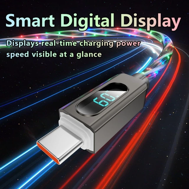 Alt view image 2 of 5 - Light Up USB-C Cable 2Pack 6.6ft LED Charger RGB USBC to USBC Charging Cord