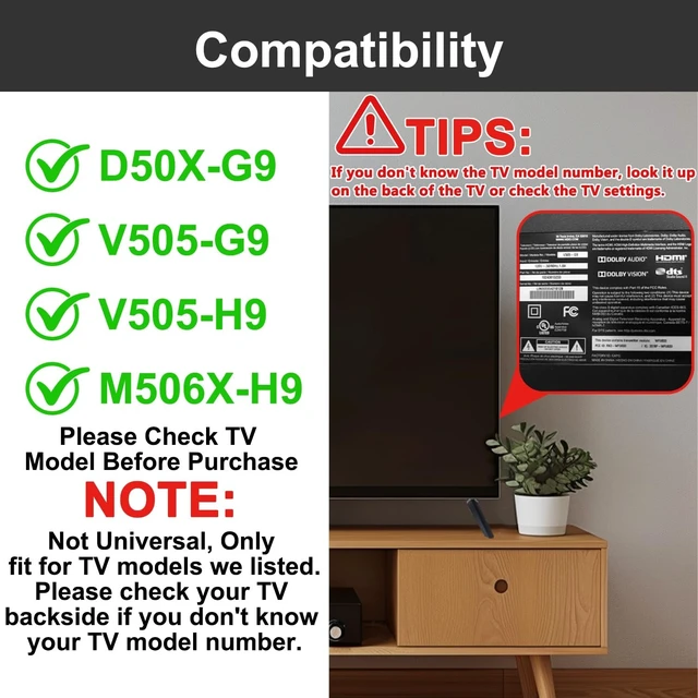 Alt view image 2 of 5 - Wcone TV Stand Legs for Vizio D50X-G9/V505-G9/V505-H9/M506X-H9 (Black)
