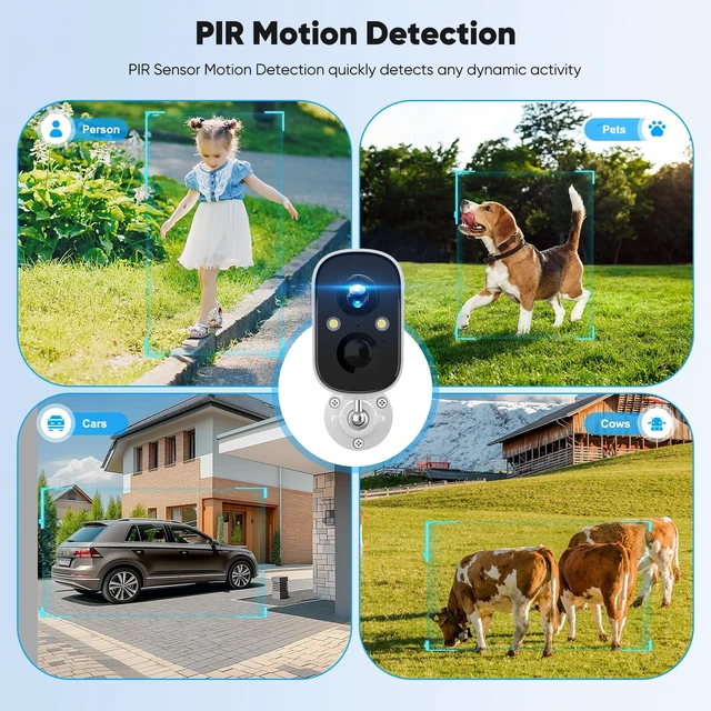 Alt view image 2 of 5 - Poyasilon 2-Pack Solar Security Cameras Wireless Outdoor,2K Solar Camera Wireless for Home Color Night Vision Two-Way Talk Two Spotlights,Cloud/SD Only 2.4GHz WiFi