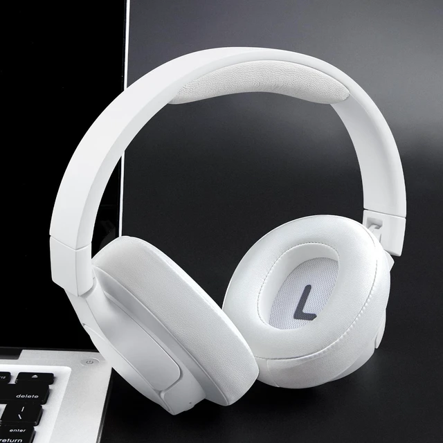Alt view image 3 of 5 - SOULWIT Replacement Kit for JBL Tune 700BT/710BT/720BT/750BTNC/760NC/770NC Headphones, Protein Leather Ear Pads + Headband - White