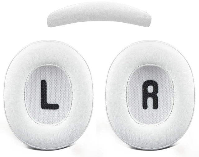 Main image of SOULWIT Replacement Kit for JBL Tune 700BT/710BT/720BT/750BTNC/760NC/770NC Headphones, Protein Leather Ear Pads + Headband - White