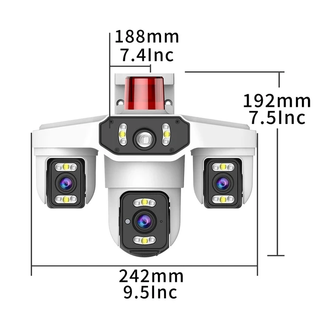 Alt view image 3 of 3 - Kinnkall 4MP Triple-Lens Outdoor Security Camera, 360 Pan/Tilt Coverage, Human Tracking & Night Vision, 2.4GHz WiFi, SD/Cloud Storage,2-Way Talk, Works with Mobile Apps & PCs