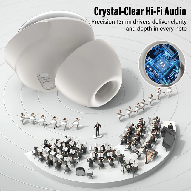 Alt view image 2 of 5 - MIni Sleep Earbuds for Side Sleepers, 48H Wireless Earbuds Touch Screen