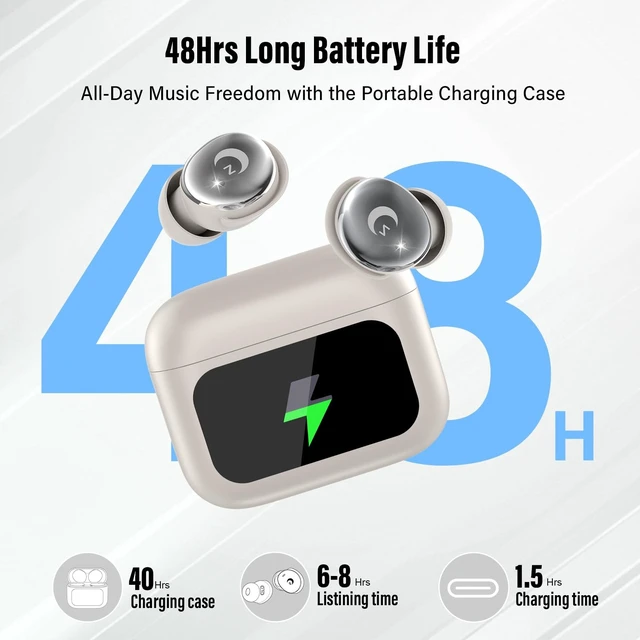 Alt view image 3 of 5 - MIni Sleep Earbuds for Side Sleepers, 48H Wireless Earbuds Touch Screen