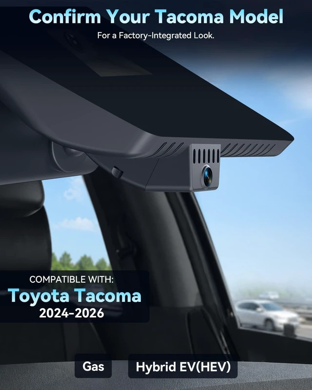 Alt view image 2 of 5 - OVAMAN OEM-Fit Dash Cam for Tacoma & HybridB2024-2026