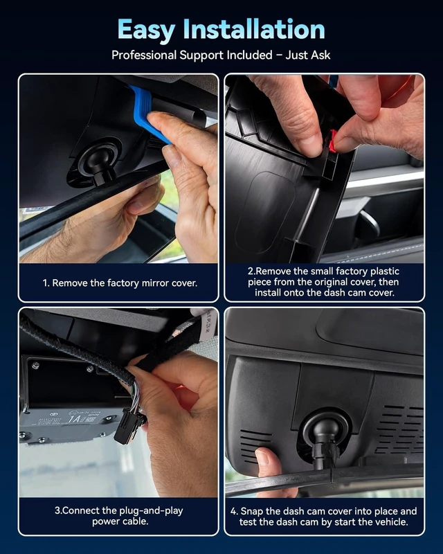 Alt view image 3 of 5 - OVAMAN OEM-Fit Dash Cam for Tacoma & HybridB2024-2026