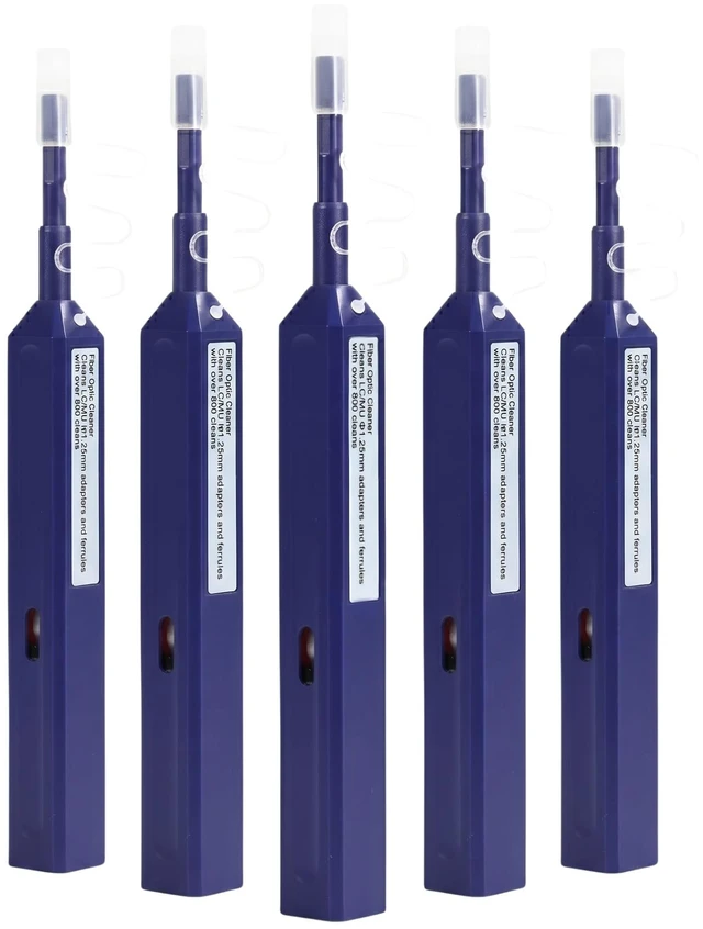 Main image of WQV 5PCS Fiber Cleaner Pen, Fiber Optic Cleaner Fits 1.25mm LC/MU Ferrules, Dual Action Connector Cleaning Tool