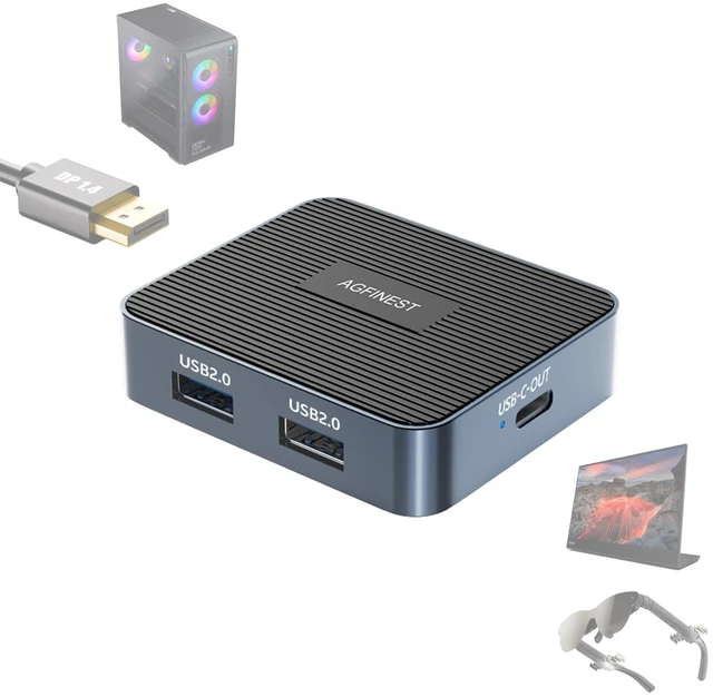Main image of 4K@120Hz Active DisplayPort to USB-C converter adapter with 3Port USB Hub
