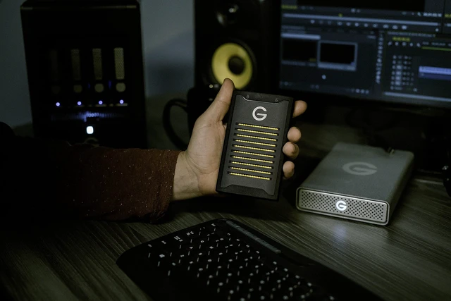 Alt view image 2 of 3 - SanDisk Professional 1TB G-DRIVE ArmorLock SSD - Encrypted NVMe Solid State Drive, 1000MB/s, USB-C, High-Level Security, Ultra Rugged - SDPS41A-001T-GBANB