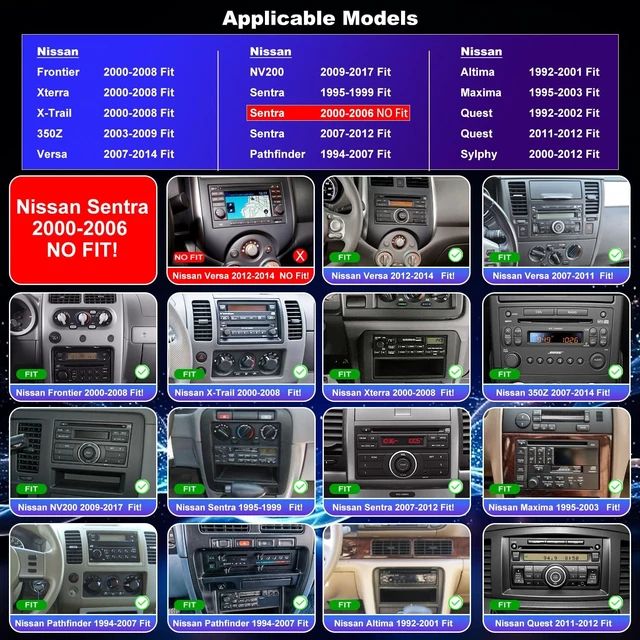 Alt view image 2 of 5 - Aitrenlu Car Radio for Nissan Frontier Xterra 2000-2008, Sentra 2007-2012