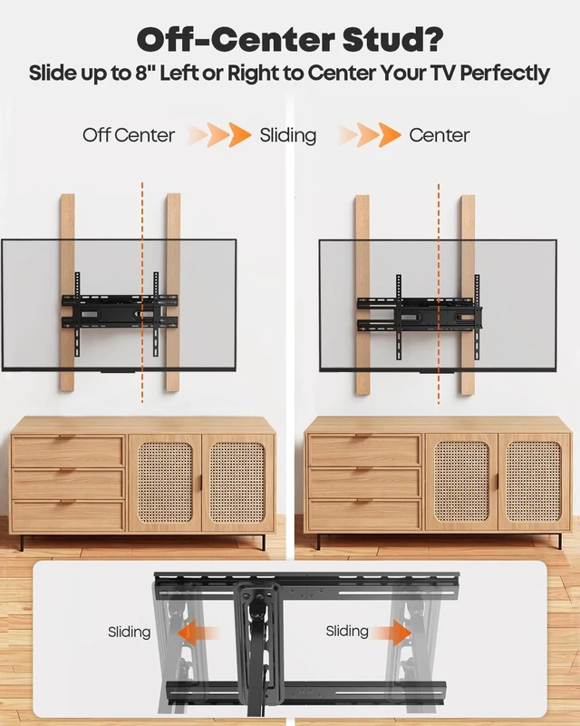 Alt view image 2 of 5 - PUTORSEN TV Wall Mount Extension Bracket for 16-24 Inch Wood Studs