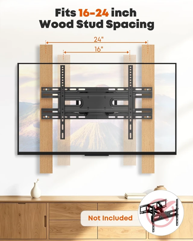 Alt view image 3 of 5 - PUTORSEN TV Wall Mount Extension Bracket for 16-24 Inch Wood Studs