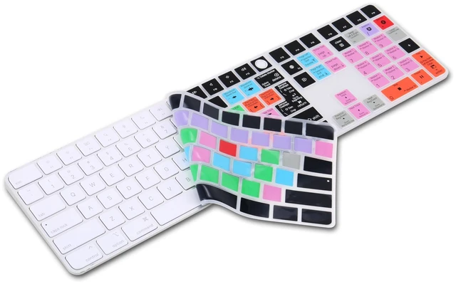 Alt view image 2 of 5 - XSKN Logic Pro Shortcuts EU&US Universal Version Silicone Keyboard Cover Skin for 2021-2023 iMac 24 inch M1 M3 Magic Keyboard with Touch ID and Numeric Keypad 2022 Mac Studio A2520