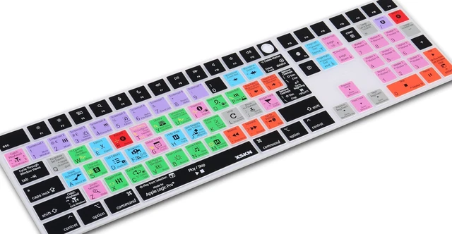 Alt view image 3 of 5 - XSKN Logic Pro Shortcuts EU&US Universal Version Silicone Keyboard Cover Skin for 2021-2023 iMac 24 inch M1 M3 Magic Keyboard with Touch ID and Numeric Keypad 2022 Mac Studio A2520