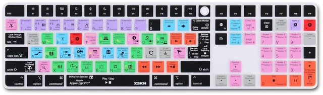 Alt view image 5 of 5 - XSKN Logic Pro Shortcuts EU&US Universal Version Silicone Keyboard Cover Skin for 2021-2023 iMac 24 inch M1 M3 Magic Keyboard with Touch ID and Numeric Keypad 2022 Mac Studio A2520