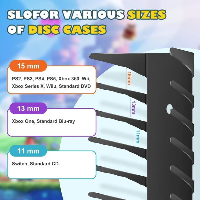 Alt view image 3 of 5 - 4 Pack Wall Mount DVD Storage Shelf for CD & Video Game Case, Holds 72 Disc