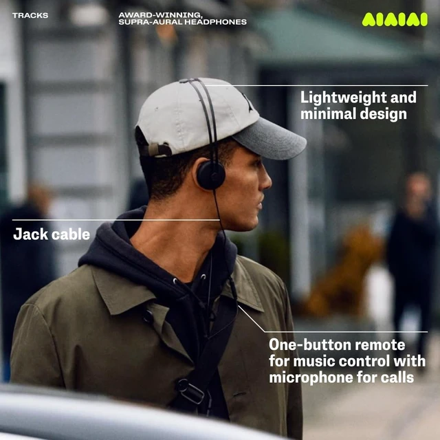 Alt view image 4 of 5 - AIAIAI Tracks White 3.5mm Wired On-Ear Headphones with Mic, Tight Bass