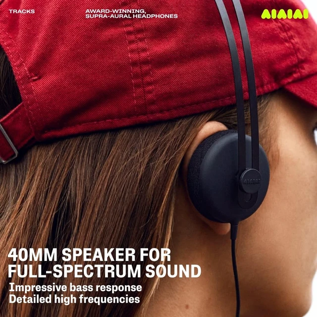 Alt view image 5 of 5 - AIAIAI Tracks White 3.5mm Wired On-Ear Headphones with Mic, Tight Bass
