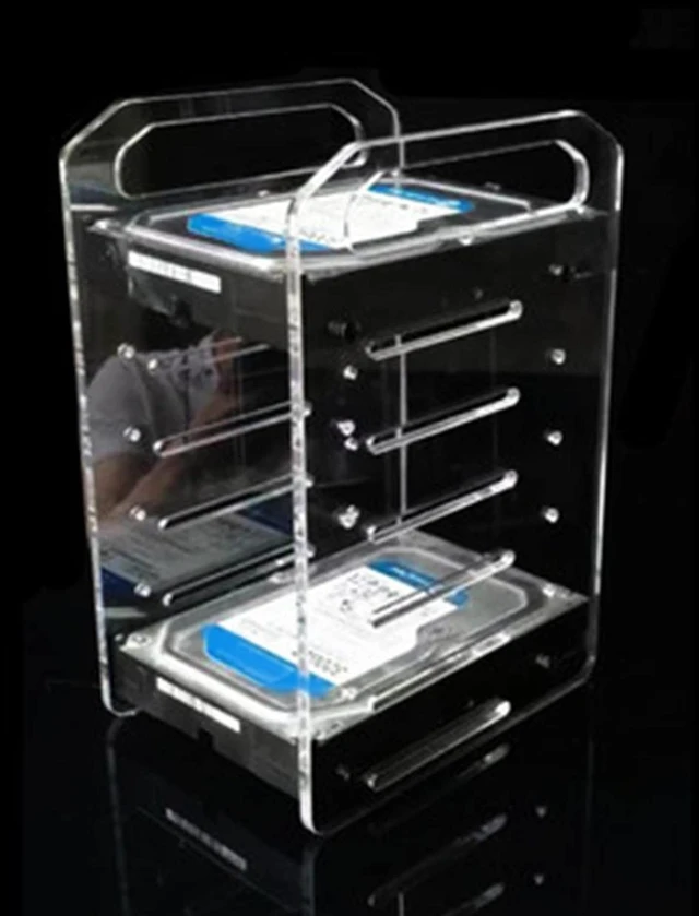 Main image of DIY Acrylic Transparent Hard Drive Rack, 3.5 Inch Desktop Clear Acrylic Hard Drive Stand DIY Hard Drive Stand (6 Layers)