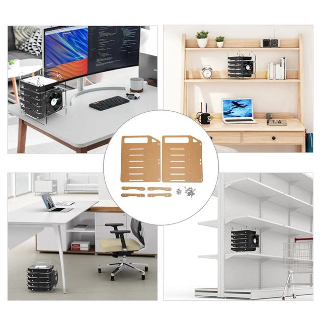 Alt view image 4 of 5 - DIY Acrylic Transparent Hard Drive Rack, 3.5 Inch Desktop Clear Acrylic Hard Drive Stand DIY Hard Drive Stand (6 Layers)