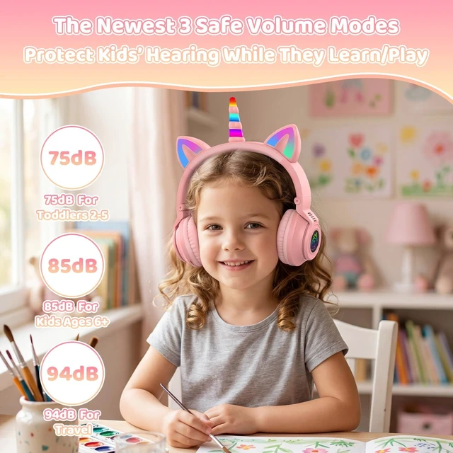 Alt view image 2 of 5 - TOKANI Kids Wireless Bluetooth Headphones for Ages 2+
