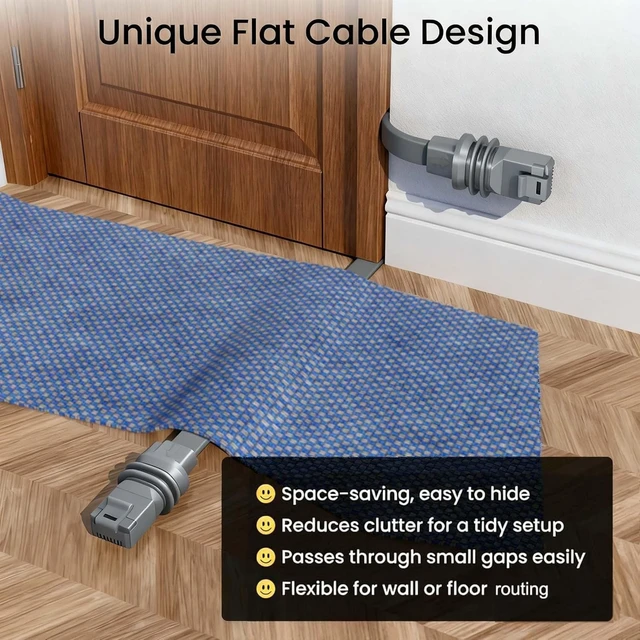 Alt view image 3 of 5 - Elfcam - 7m/22.96ft Cat 6A Flat Ethernet Cable for Starlink Gen 3 & Mini 10Gbps High-Speed RJ45 LAN Cable, Compatible with Gen 2/Mini Standard 4/4X/V5