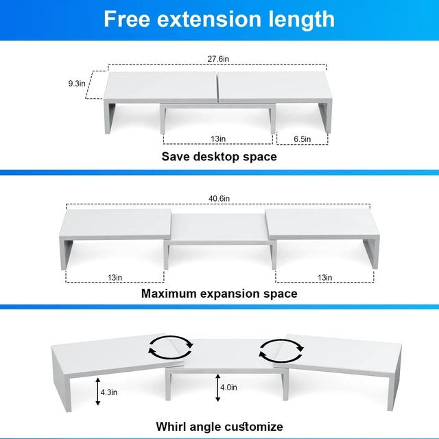 Alt view image 4 of 5 - OUTIOE Dual Monitor Stand Riser