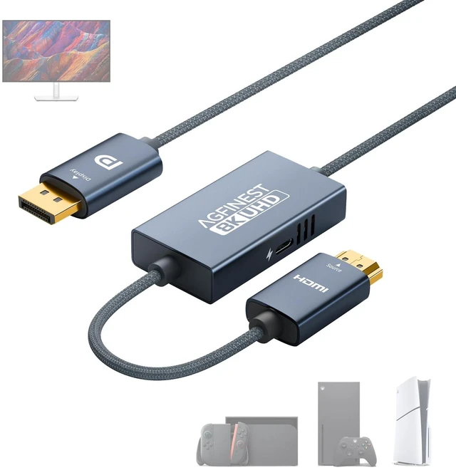 Main image of AGFINEST 4K@120Hz Active HDMI to DisplayPort Cable 6.6FT