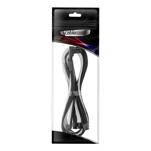 Alt view image 4 of 4 - CableMod Pro ModMesh 12V-2x6 PCIe Cable for Corsair T5 (Blk+Wht, 4x8p,90B)