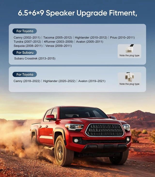 Alt view image 2 of 5 - 6.5 & 6X9 Car Front Rear Door Speaker for Toyota Tacoma/Camry/Highlander