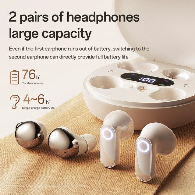 Alt view image 5 of 5 - Xmenha Small Invisible Mini 2 Set Earbuds Wireless Bluetooth Tiny Ear Buds for Small Ear Canals Kids Micro Invisible Headphones Low Profile Tiny Smallest Sleep Discreet Hidden Earbuds for Work