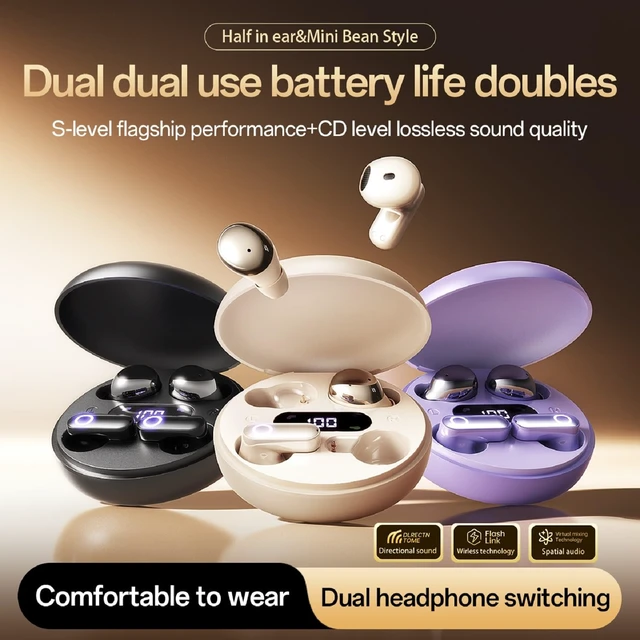 Alt view image 2 of 5 - Xmenha Small Invisible Mini 2 Set Earbuds Wireless Bluetooth Tiny Ear Buds for Small Ear Canals Kids Micro Invisible Headphones Low Profile Tiny Smallest Sleep Discreet Hidden Earbuds for Work