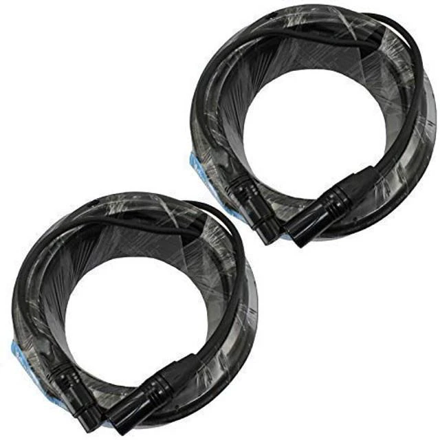 Main image of MCSPROAUDIO 2 Pack Male to Female XLR Cable with Black connectors 75 FT Foot Feet Long Straight to Straight