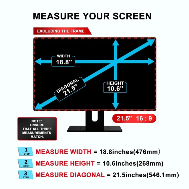 Alt view image 2 of 5 - 21.5 inch Computer Privacy Screen Filter - Suitable for 16:9 Aspect Ratio Widescreen Monitor - Blue Light Filter - Anti-Glare & Anti-Scratch Protector Film (21.5" Widescreen (16:9))