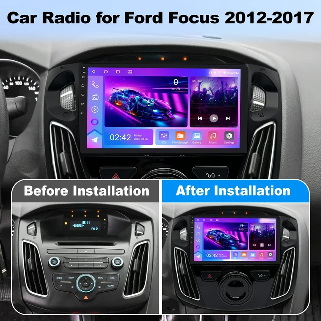 Alt view image 5 of 5 - 9" Car Radio for Ford Focus 2012-2017 with Wireless CarPlay Andriod Auto