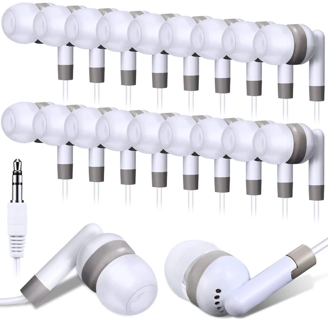 Main image of Konohan 500 Pcs Wired Earbuds Bulk for Classroom 3.5mm Jack,White