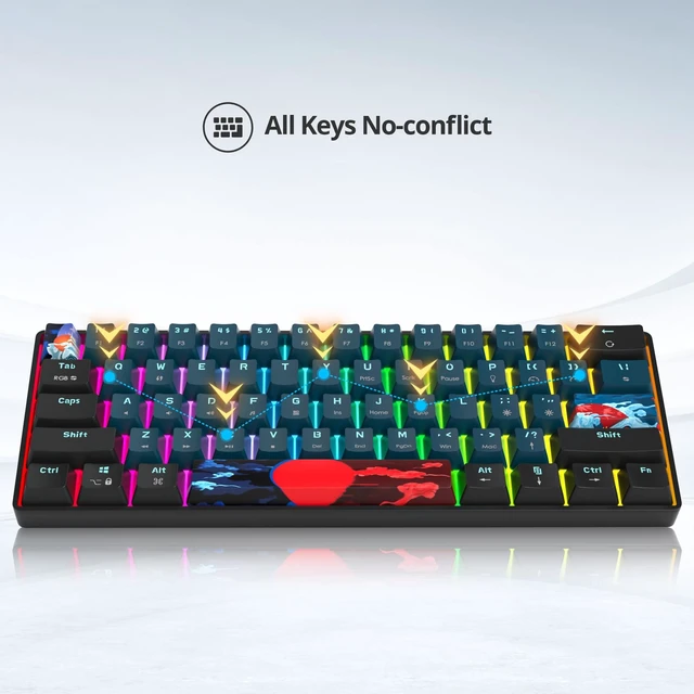 Alt view image 3 of 5 - Owpkeenthy 60% Wired Mechanical Keyboard