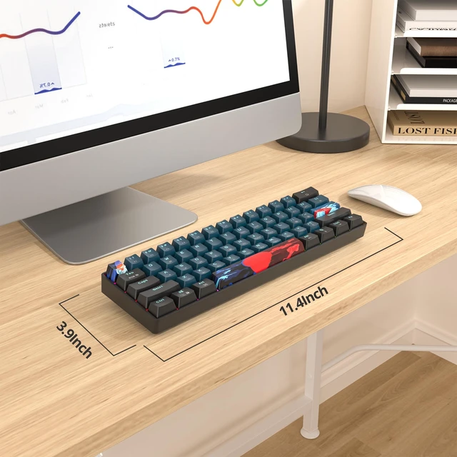 Alt view image 4 of 5 - Owpkeenthy 60% Wired Mechanical Keyboard