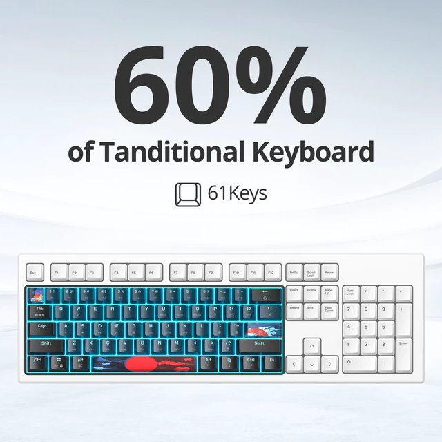 Alt view image 2 of 5 - Owpkeenthy 60% Wired Mechanical Keyboard
