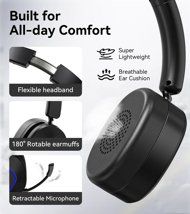 Alt view image 5 of 5 - Wireless Headset for Work, Bluetooth Headset whit Noise Cancelling Mic