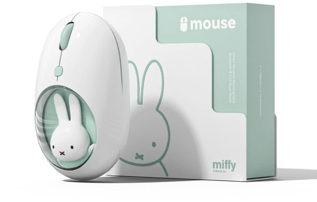 Main image of MIPOW X Miffy Bluetooth Wireless Mouse, Compact Portable for Laptops & Tablets. Seamless Tracking, Compatible with PC, Mac, Windows & macOS. Ideal, Cyan