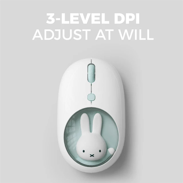 Alt view image 5 of 5 - MIPOW X Miffy Bluetooth Wireless Mouse, Compact Portable for Laptops & Tablets. Seamless Tracking, Compatible with PC, Mac, Windows & macOS. Ideal, Cyan
